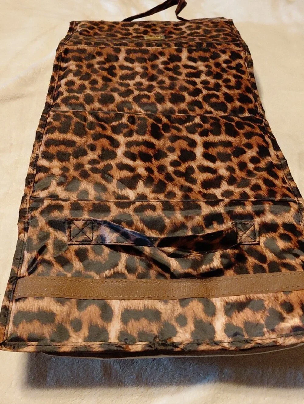 Leopard Print Cosmetic Tote Bag - Brown
